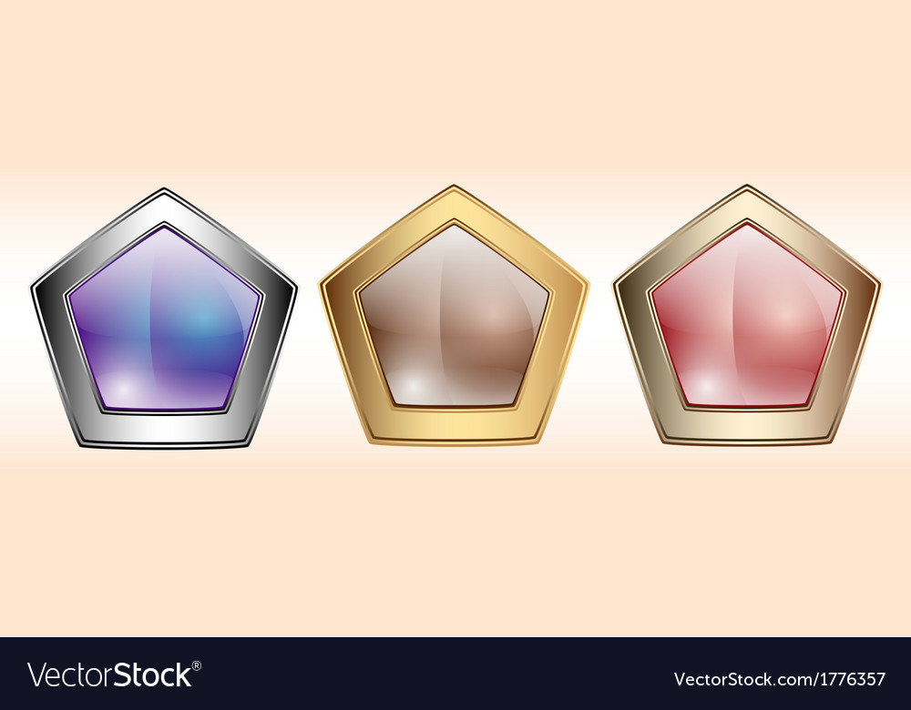 Set of empty buttons