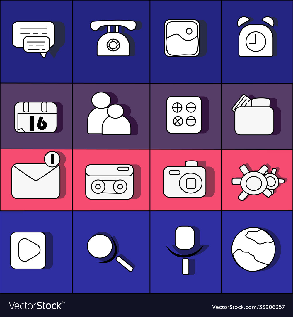 Set web icons for interface made vector image Set web icons for interface made