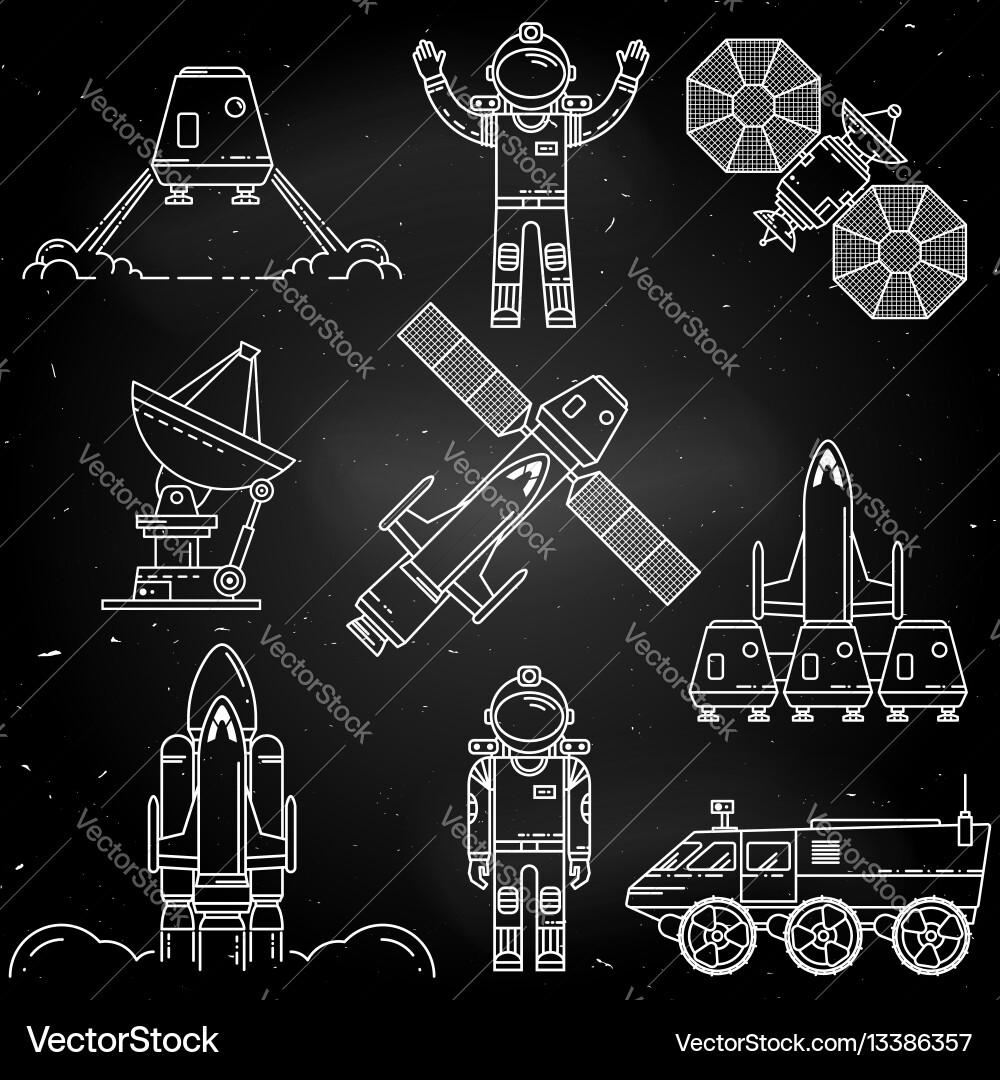 Space thin line icon Royalty Free Vector Image