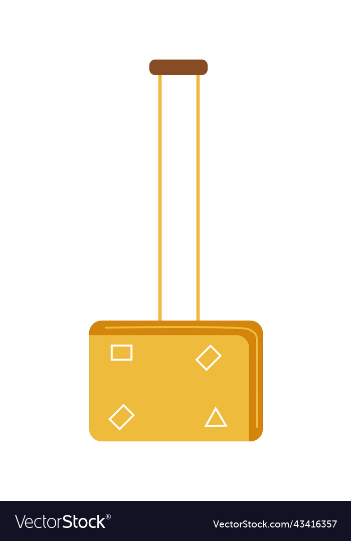 Suitcase with long handle semi flat color object vector image Suitcase with long handle semi flat color object