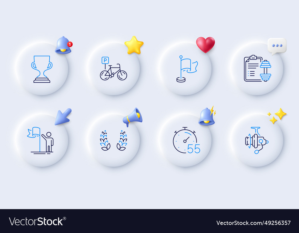 Timer Award Tasse und Lorbeerkranz Linie Icons