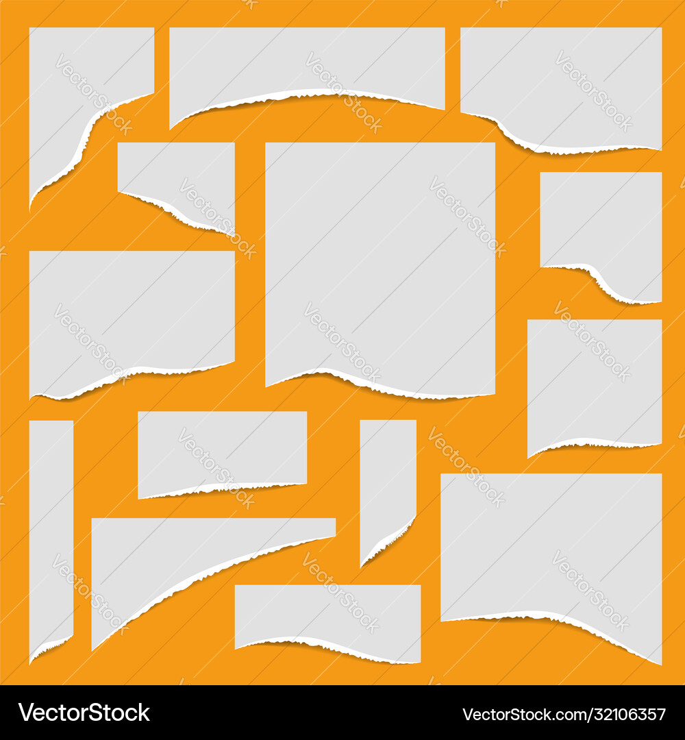 Torn edges paper set Royalty Free Vector Image