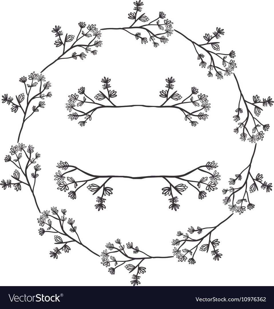 Circular form branchs with flowers inside