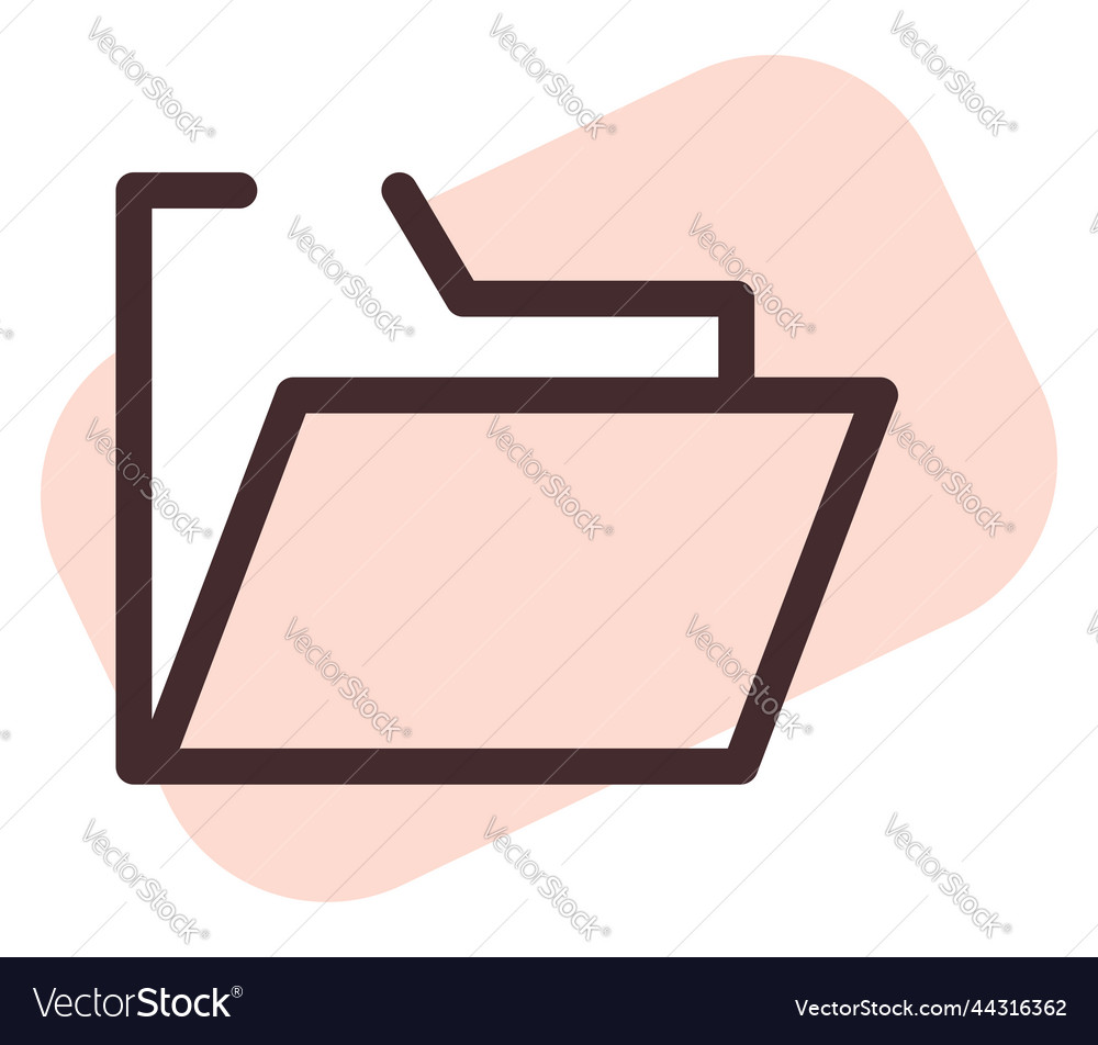 Computer open folder on a white background