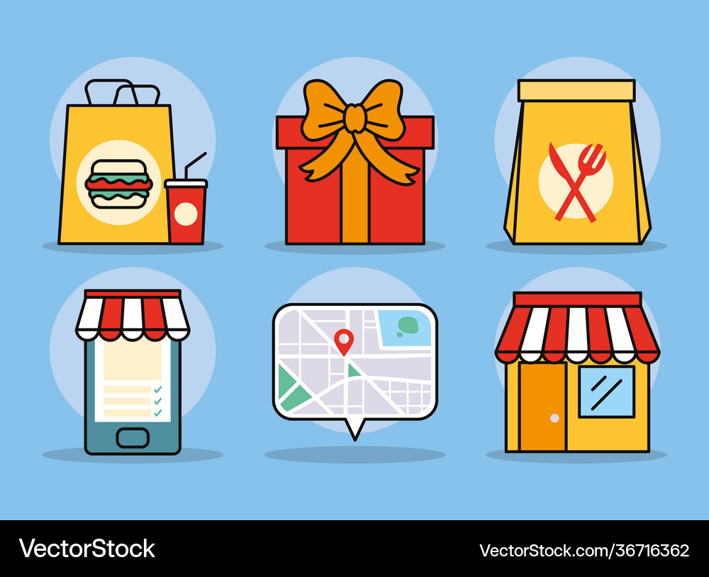 Delivery Table Vector Delivery set Royalty Free Vector Image - VectorStock