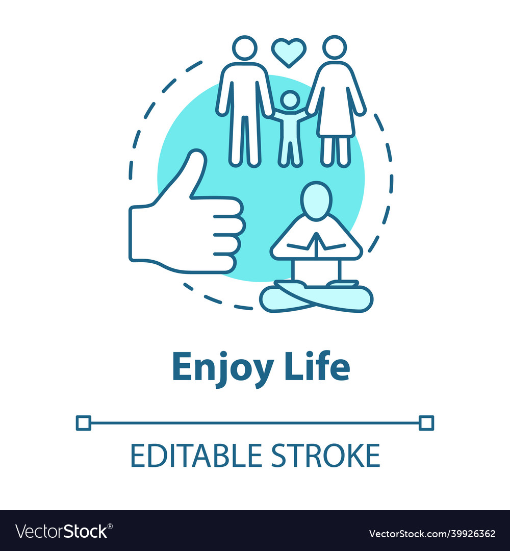 Enjoy life concept icon stay in good condition Vector Image