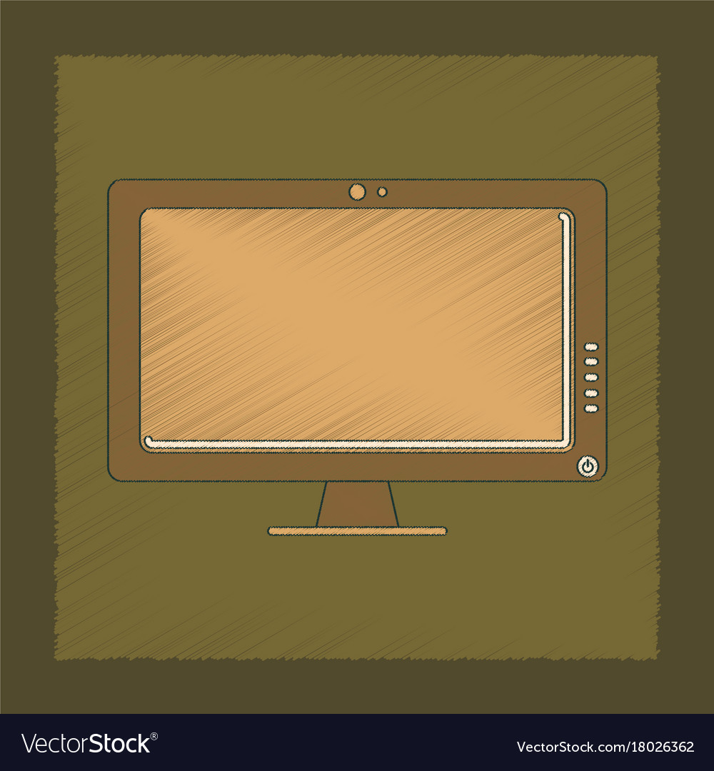 Flat shading style icon computer monitor
