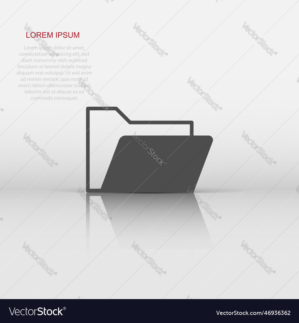 Folder document icon in flat style archive data vector image Folder document icon in flat style archive data