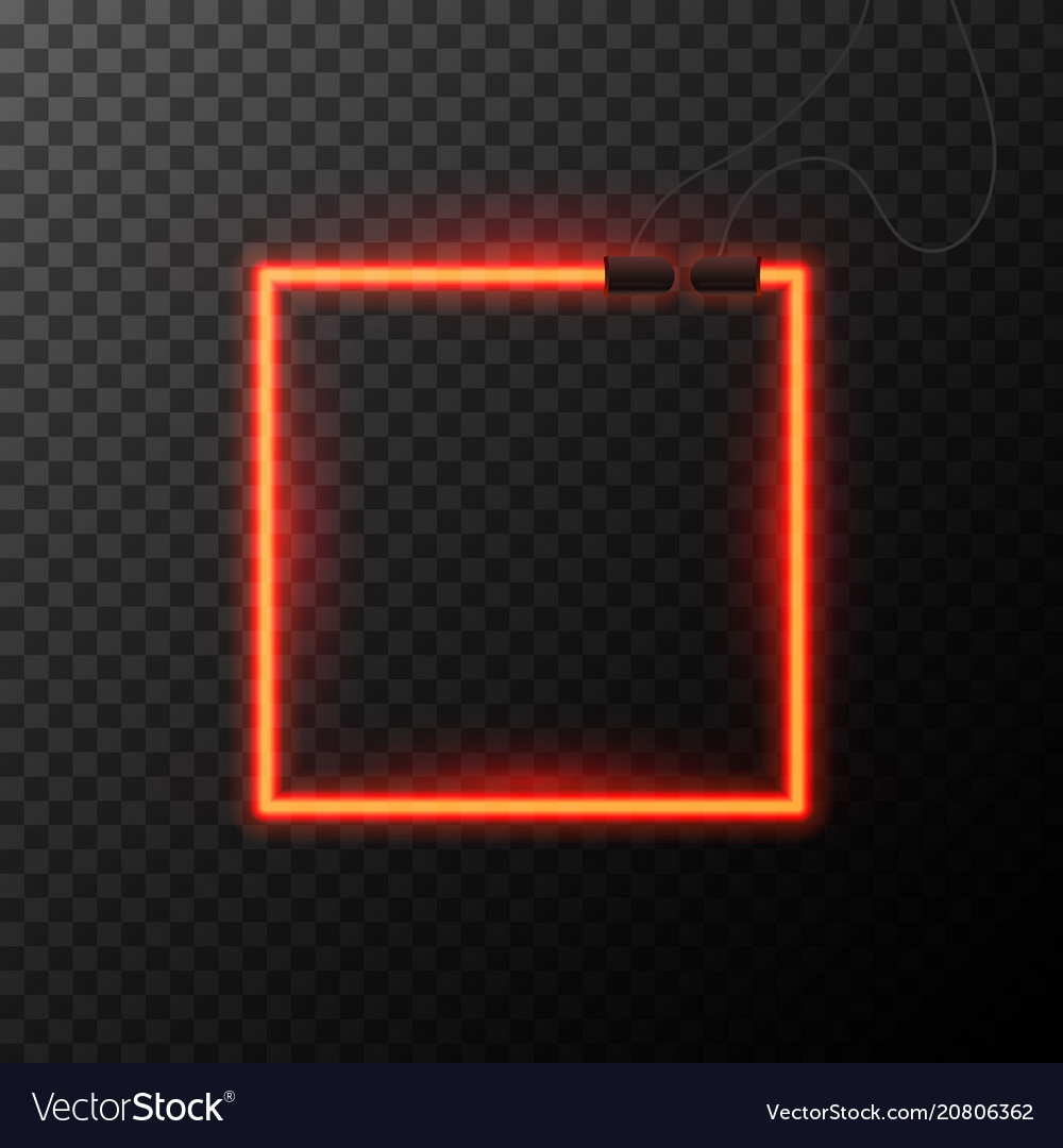 Glowing neon effect shining abstract square or Vector Image