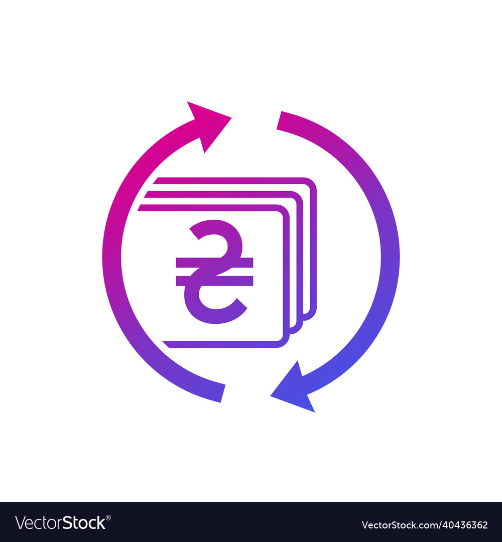 Hryvnia exchange icon ukrainian currency