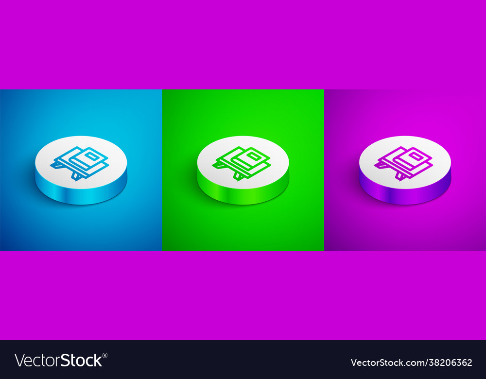 Isometric line holy book koran icon isolated