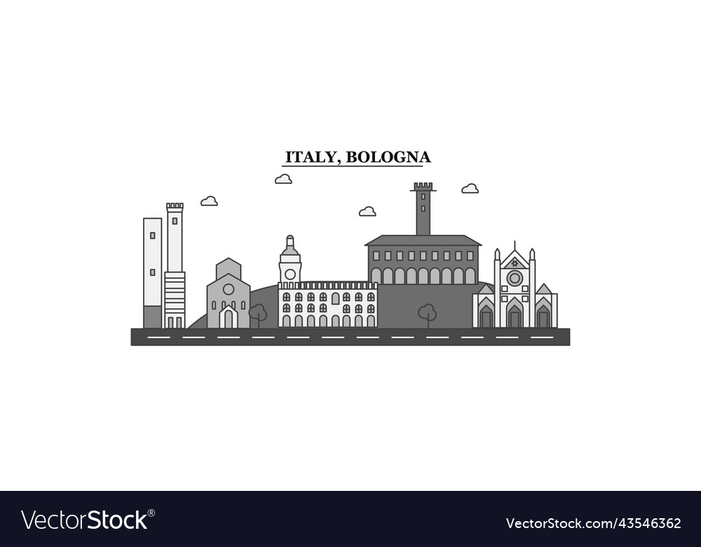 Italien bologna city skyline isoliert