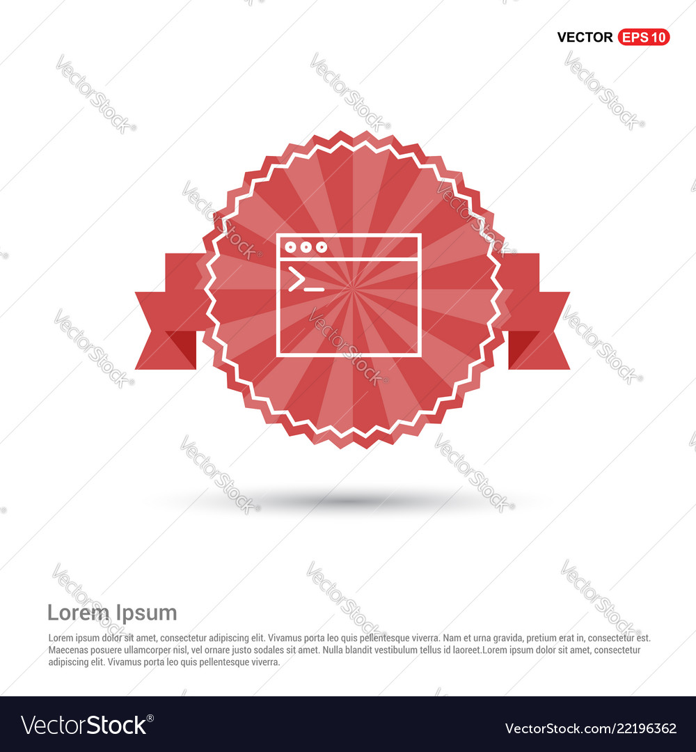 Programming code icon - red ribbon banner vector image Programming code icon - red ribbon banner