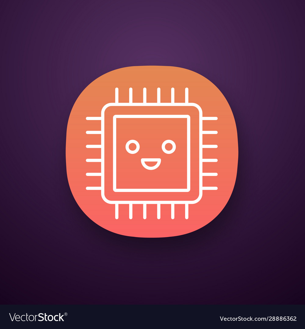 Smiling processor app icon vector image Smiling processor app icon