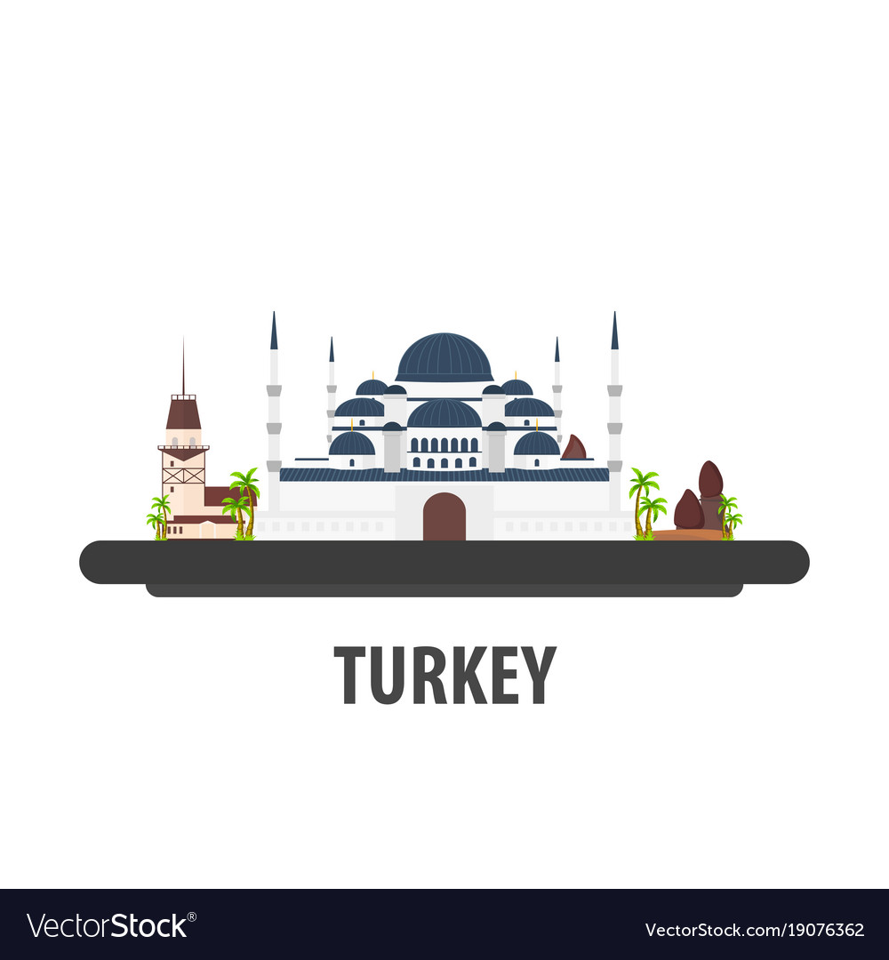 Turkey travel location vacation or trip Royalty Free Vector