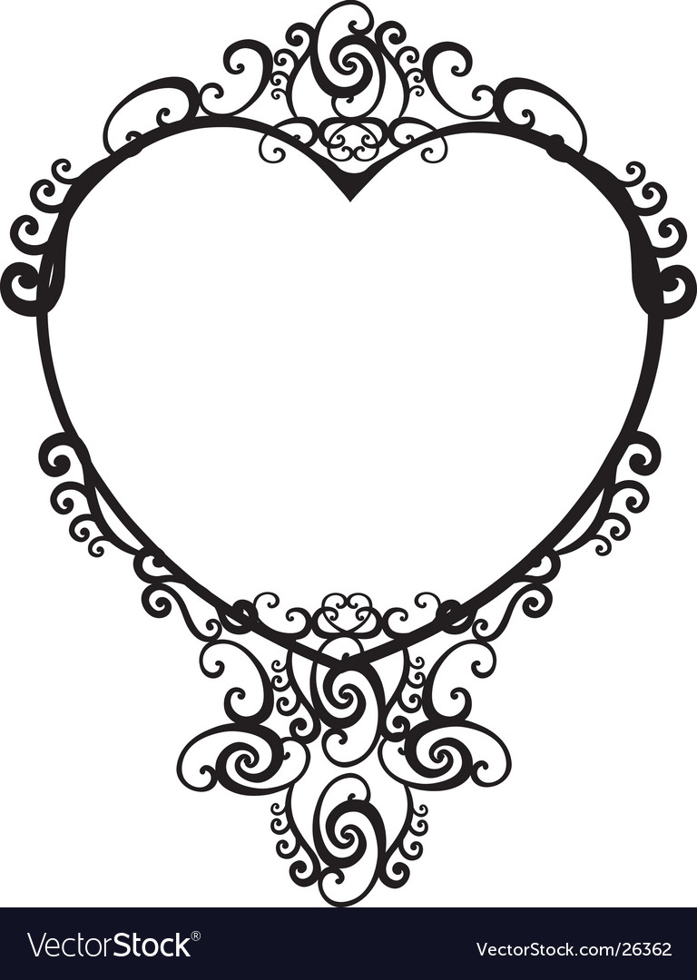 Download Vintage heart frame Royalty Free Vector Image - VectorStock