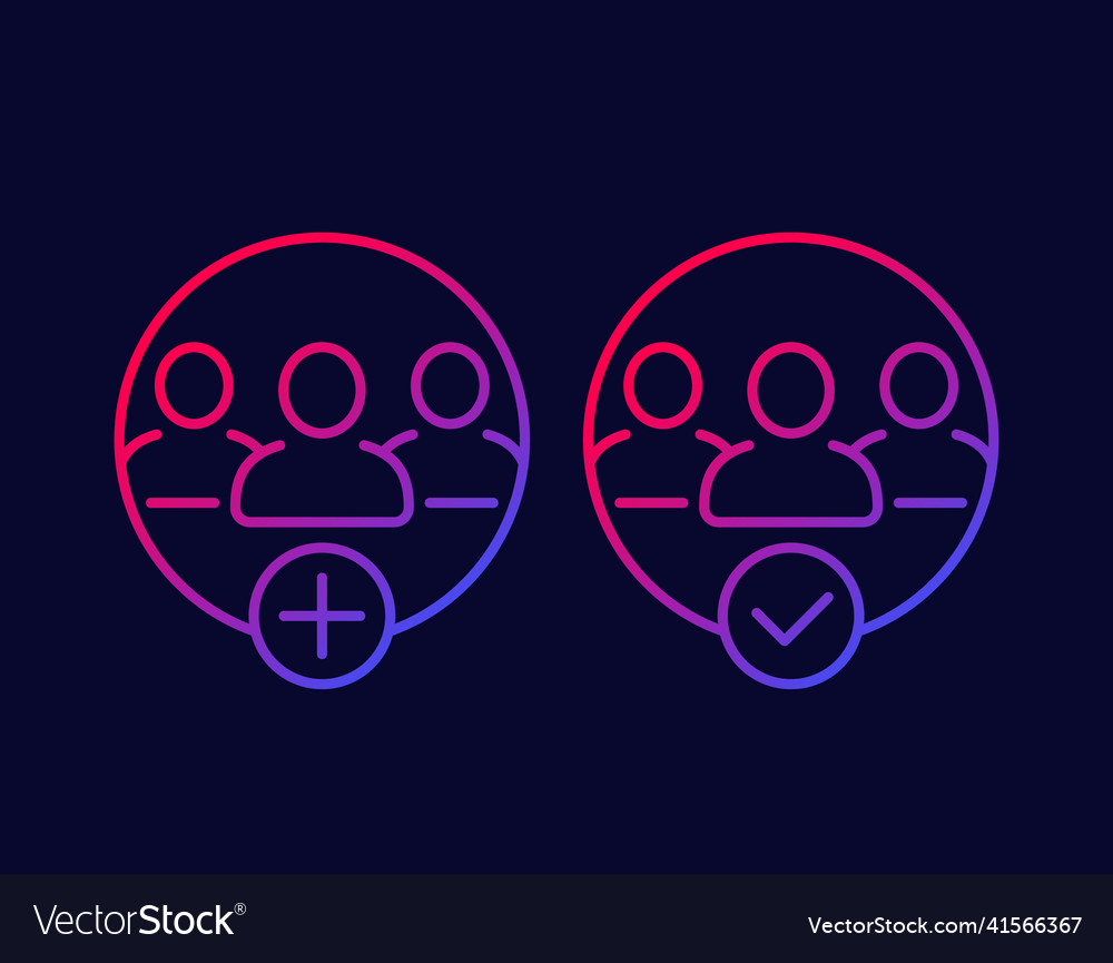 Add to group line icons for web