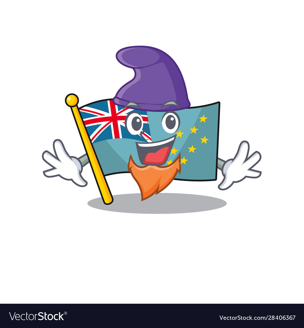 An icon flag tuvalu scroll cartoon character vector image An icon flag tuvalu scroll cartoon character