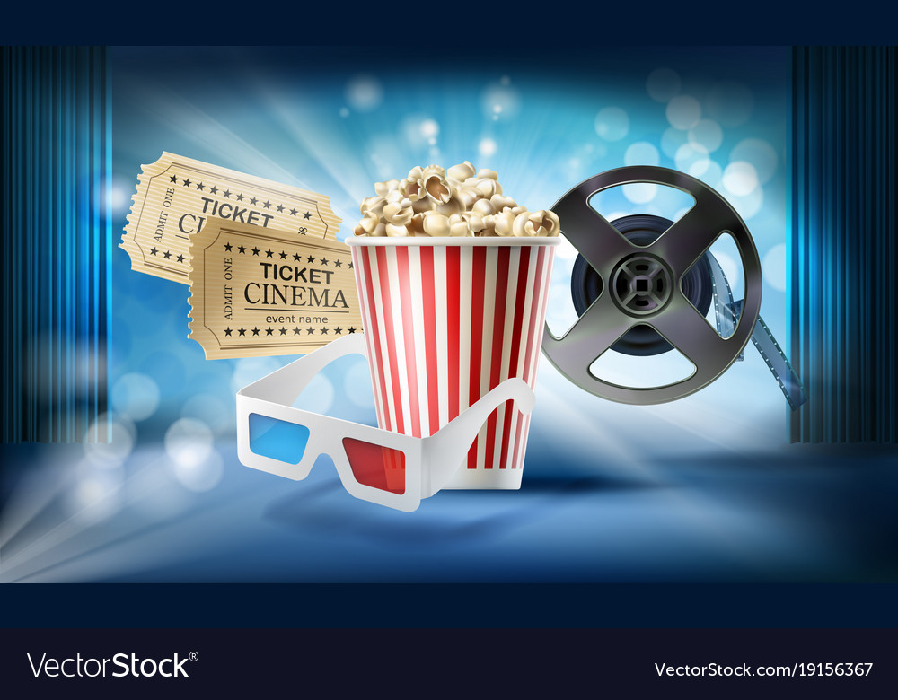 Cinema background concept 3d Royalty Free Vector Image