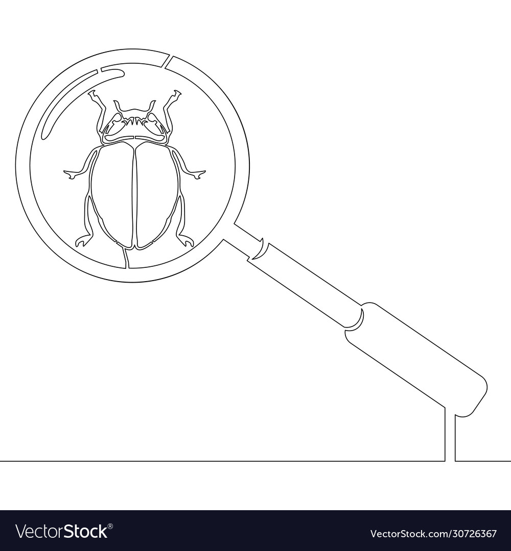 Continuous line drawing bug fixing concept Vector Image Continuous line drawing bug fixing concept