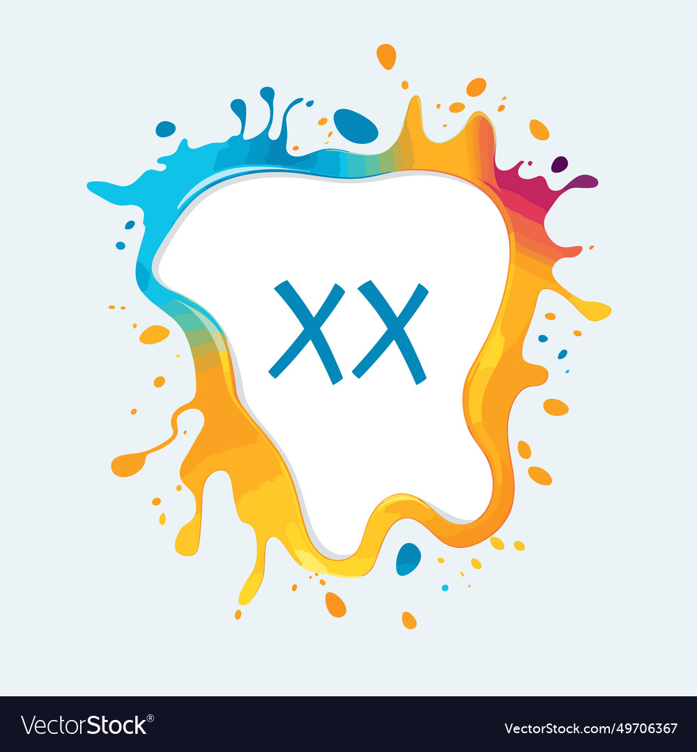 Creative design studio filled colorful initial vector image Creative design studio filled colorful initial