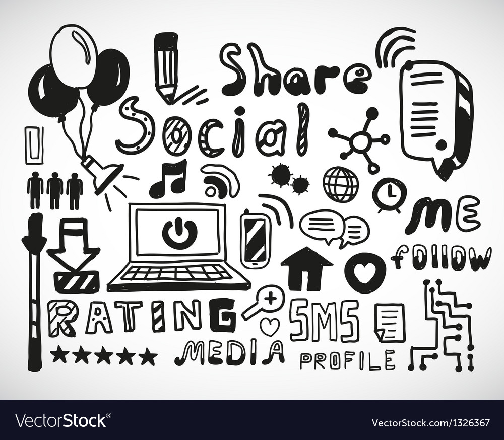 Hand Drawn Social Media Icons