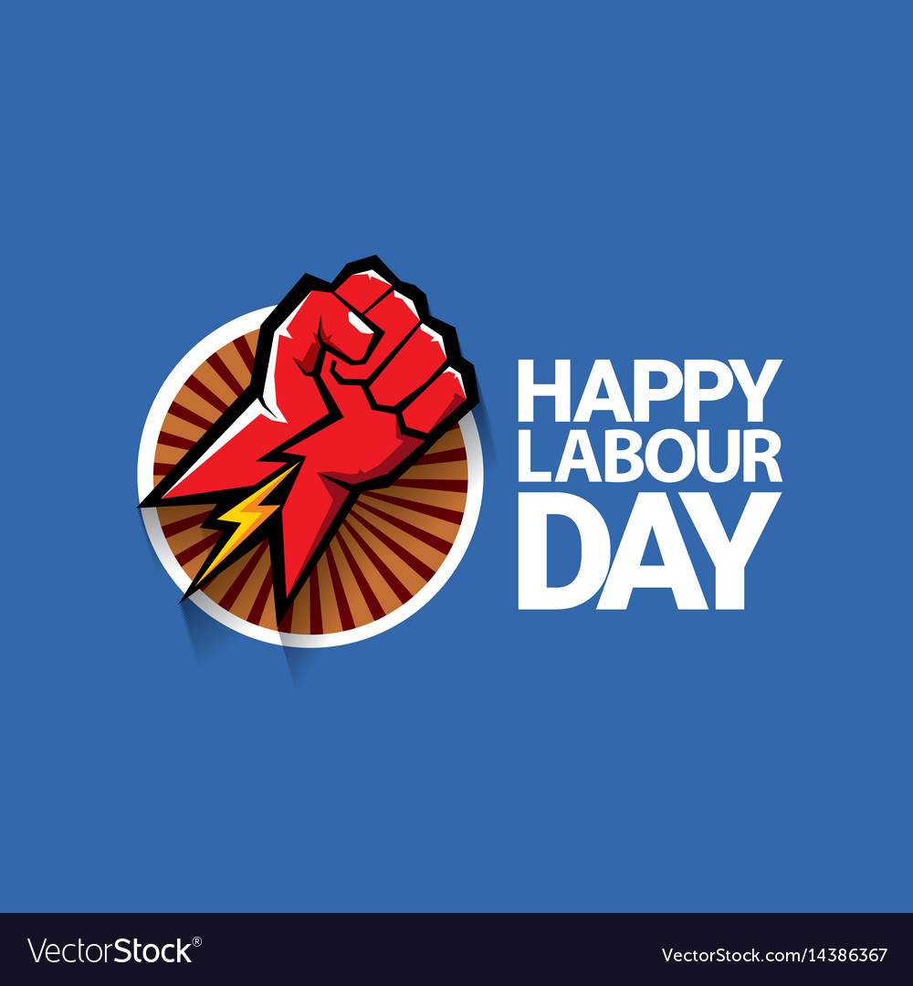 Happy labour day label Royalty Free Vector Image