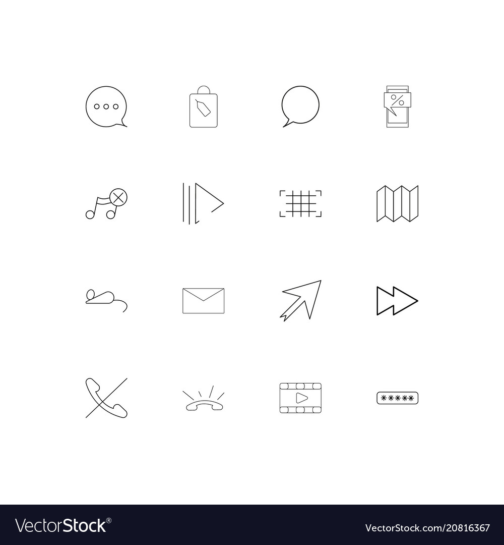 Interface linear thin icons set outlined simple