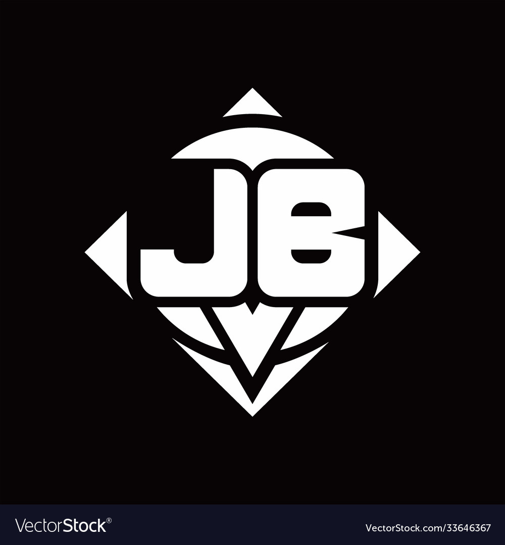 Jb logo monogram with circle shape and square
