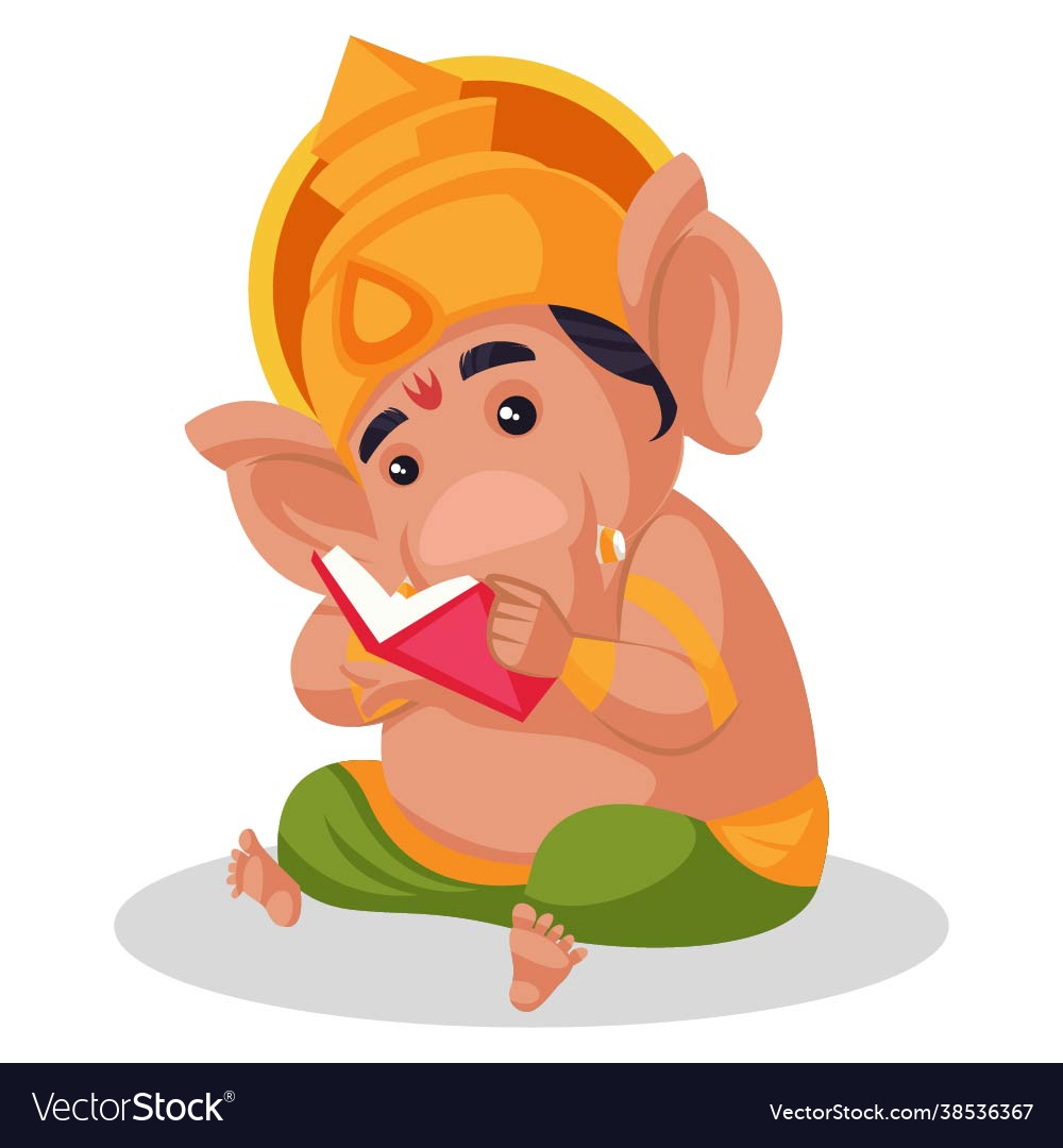 Lord ganesha cartoon character Royalty Free Vector Image