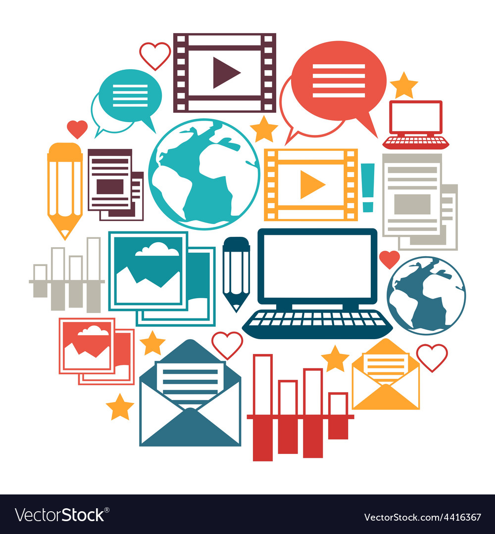 Media and communication background design with Vector Image