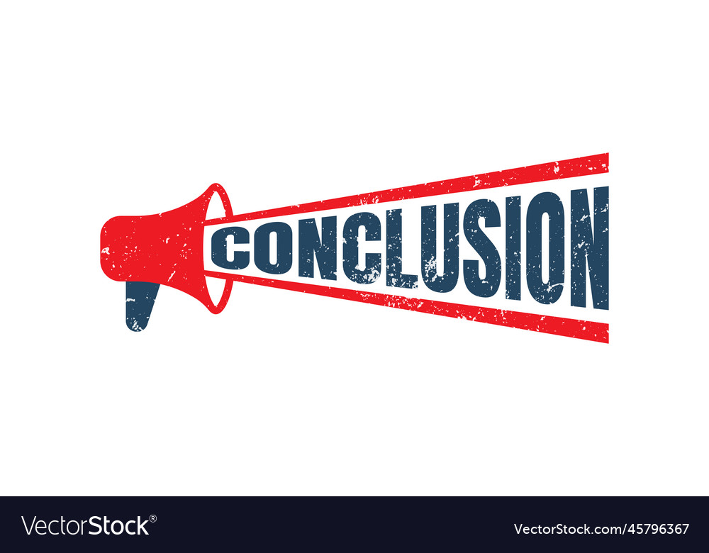 Megaphone conclusion rubber stamp graphic red Vector Image