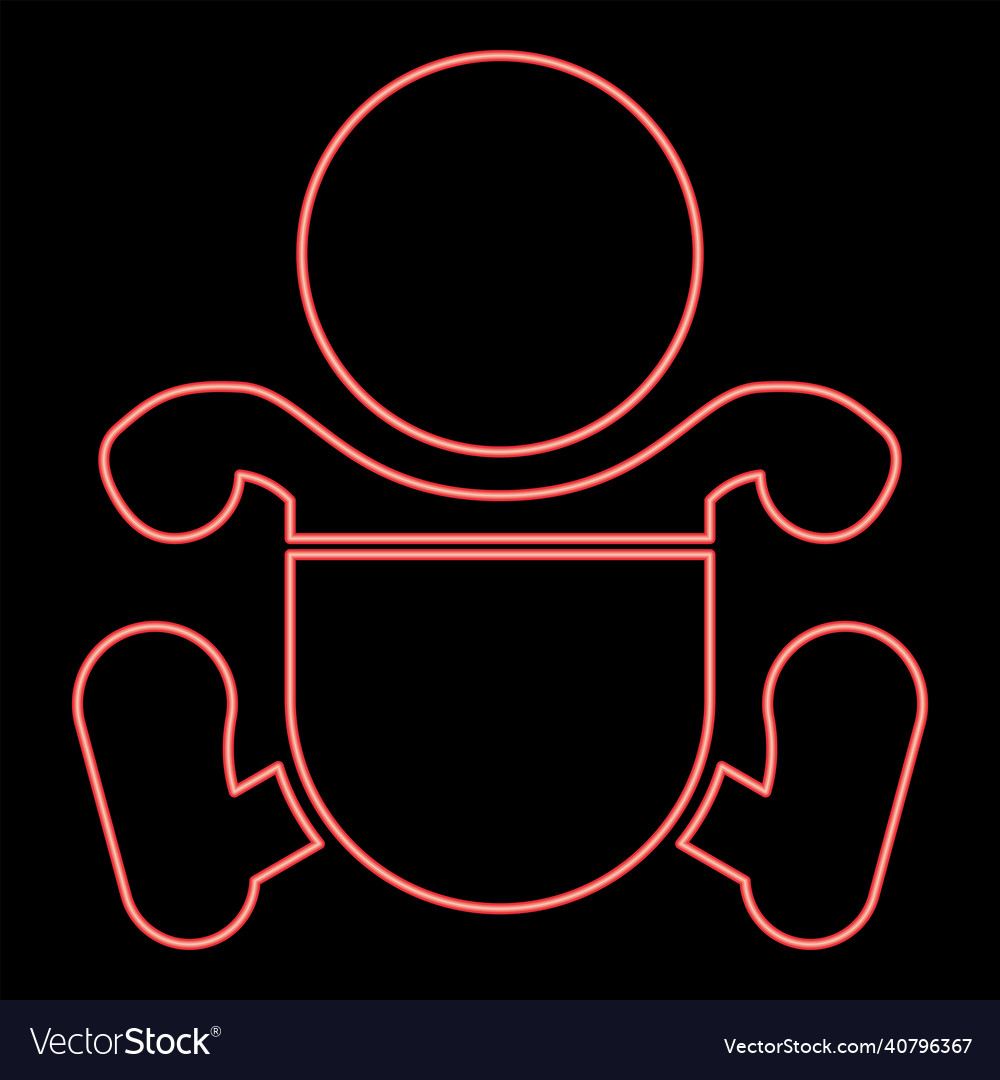 Neon toddler boy with diapers red color image