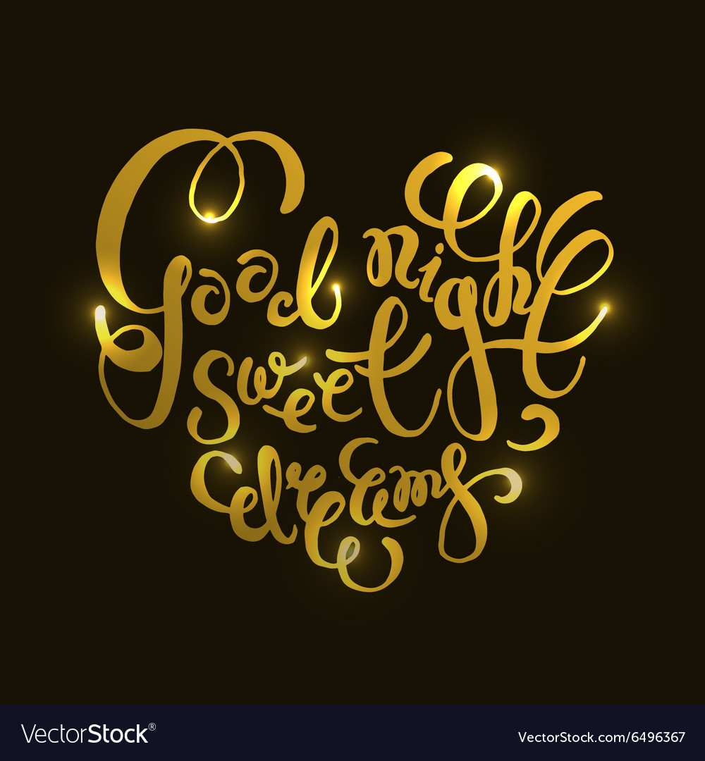 Romantic quote good night sweet dreams Royalty Free Vector