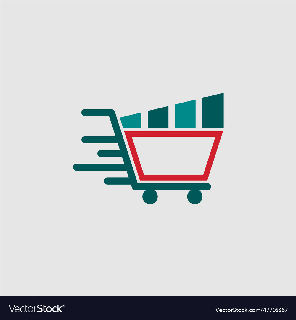 Shopping cart icon logo template in trendy Vector Image