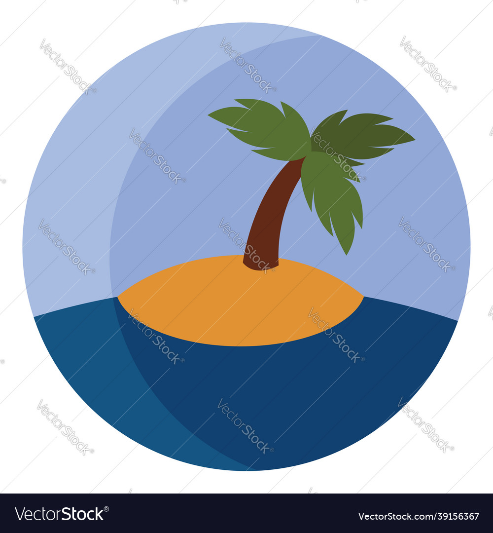 Stranded island icon on white background