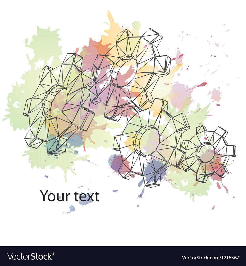 Techno gears background with sample text