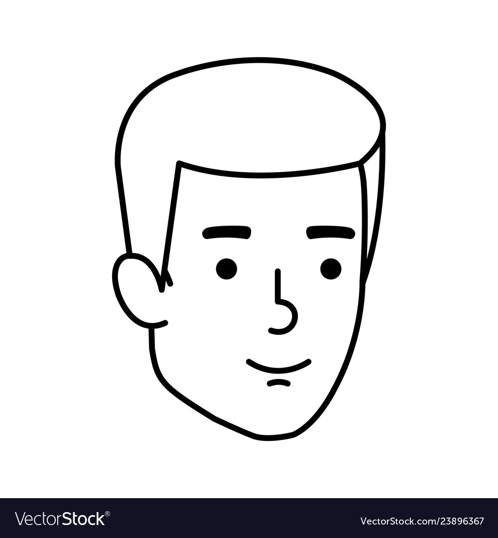 Young and casual man head character Royalty Free Vector