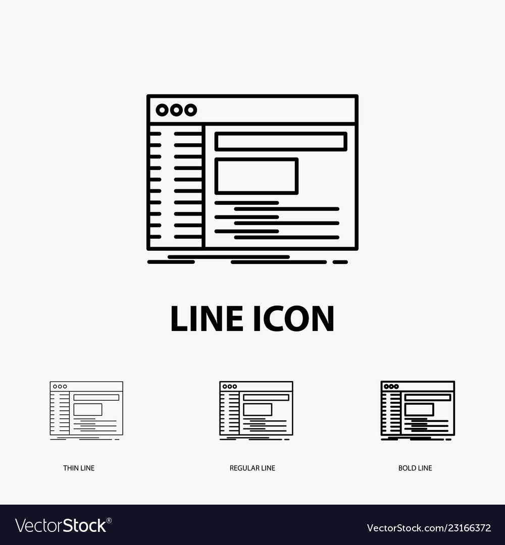Admin console panel root software icon in thin vector image Admin console panel root software icon in thin