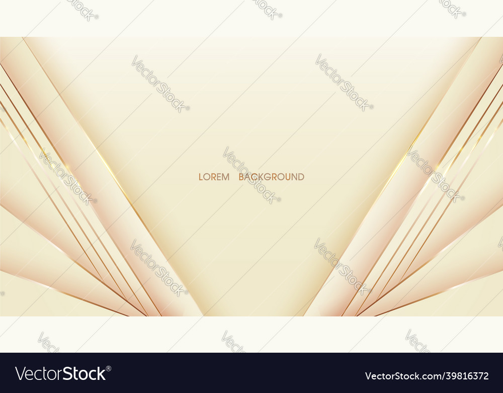 Beige abstract layer overlaps with golden lines