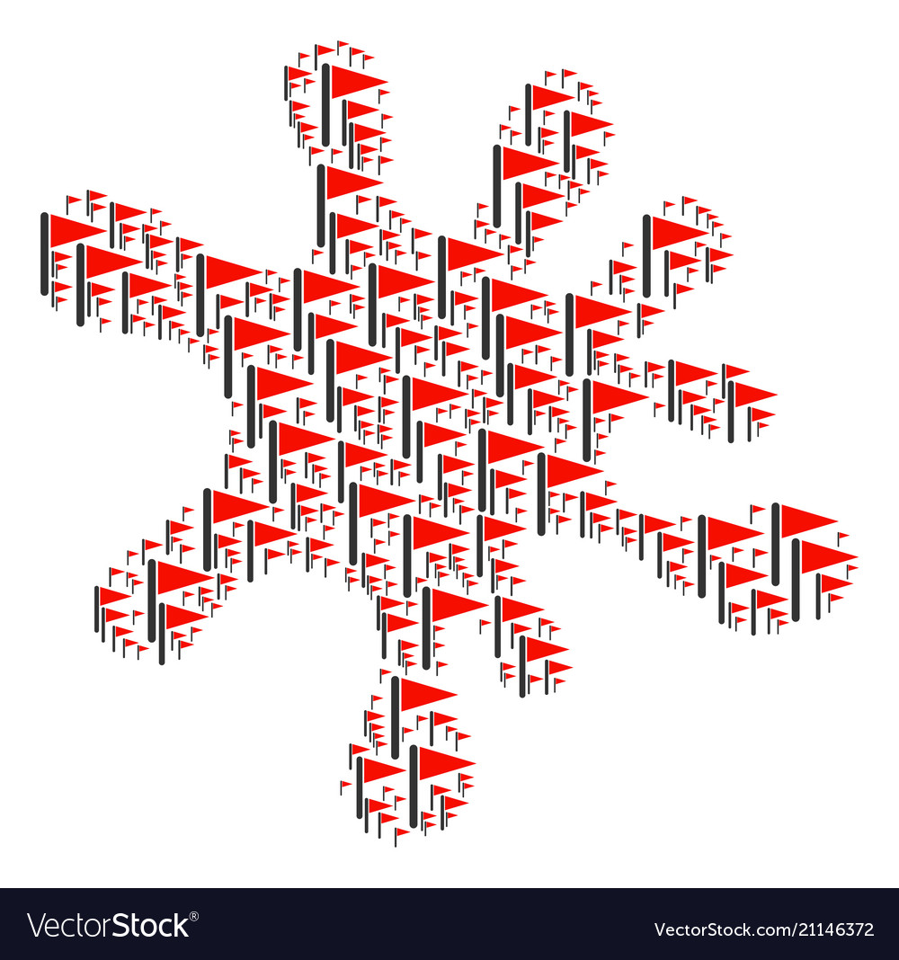 Blot shape of triangle flag icons vector image Blot shape of triangle flag icons