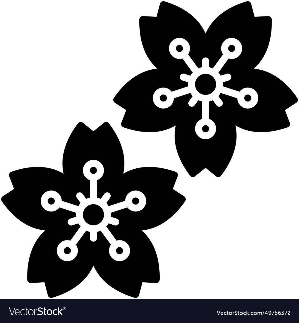 Cherry blossom icon japanese new year related