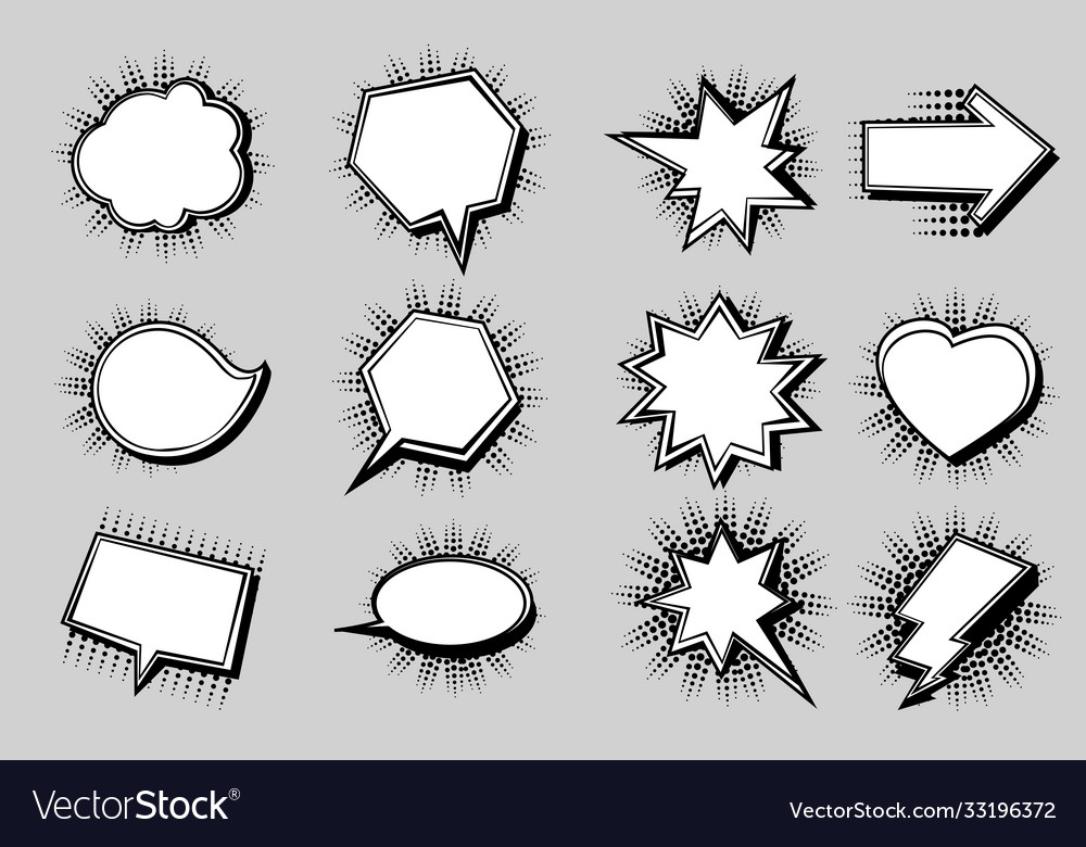 Comics style cartoon bubbles dialog frames and Vector Image