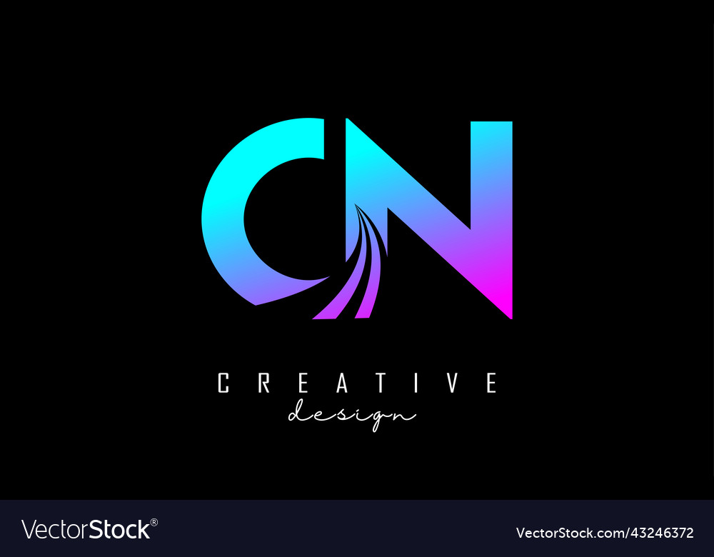 Creative colorful letters cn c n logo