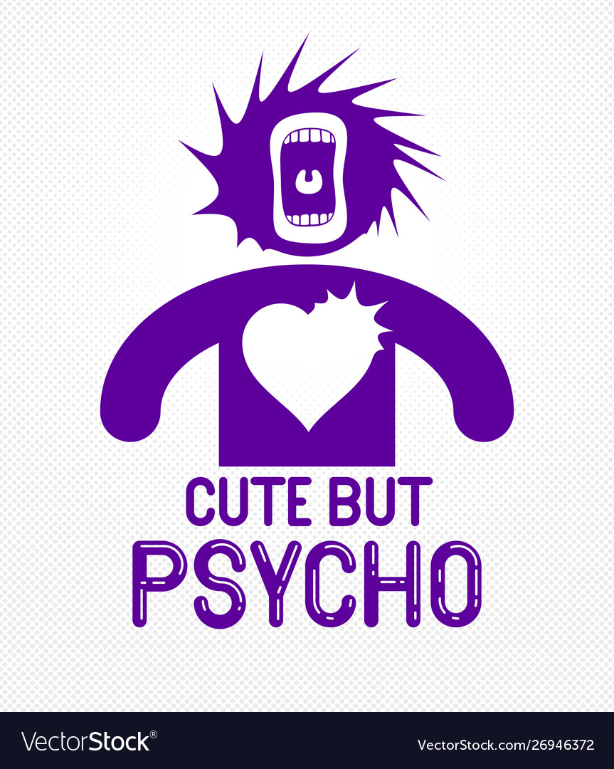 Süße aber psycho lustige Cartoon-Logo oder Poster