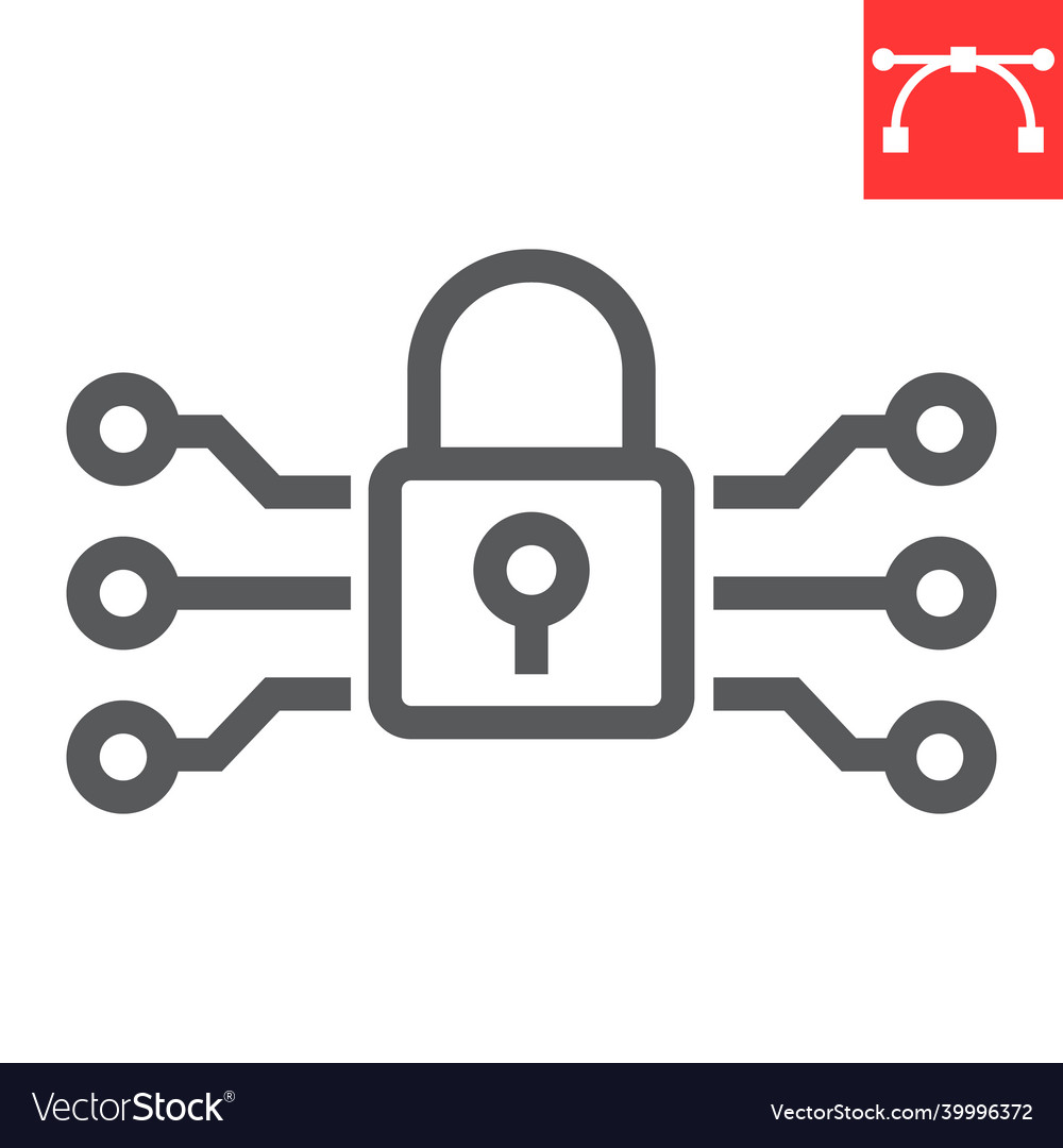 Data encryption line icon