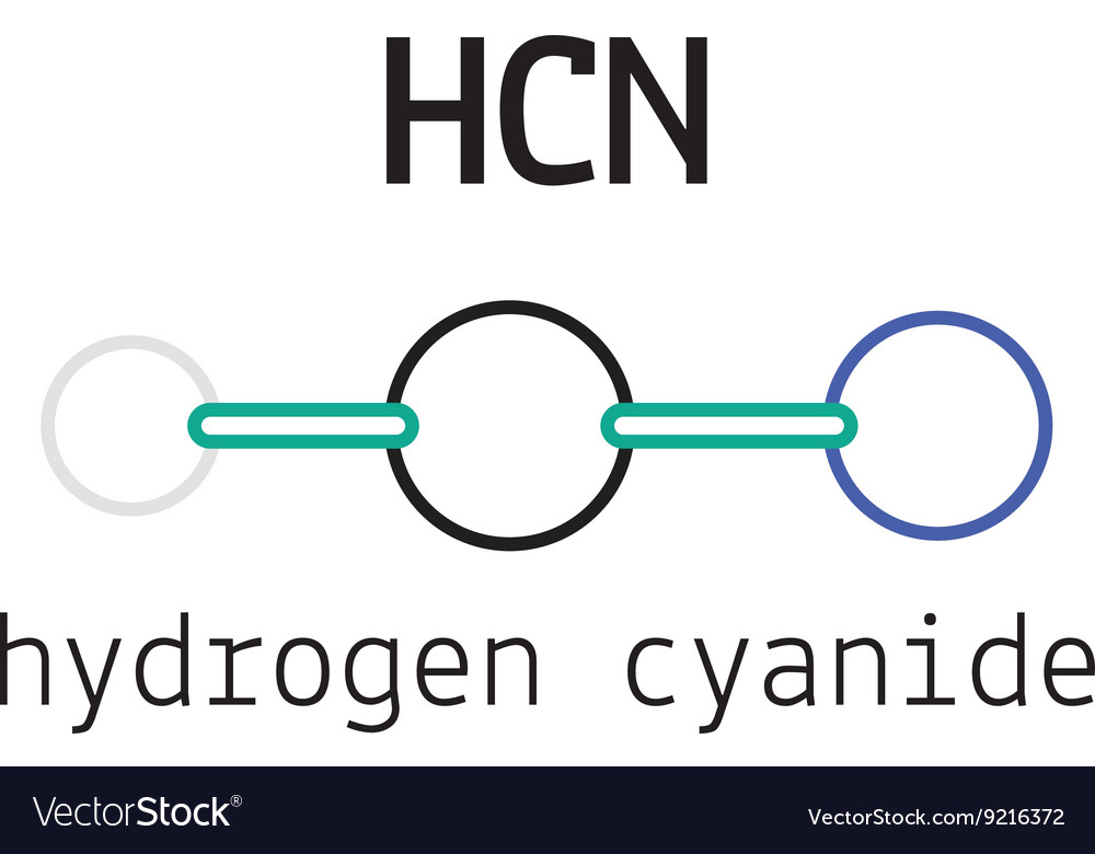 Hcn hydrogen cyanide molecule Royalty Free Vector Image