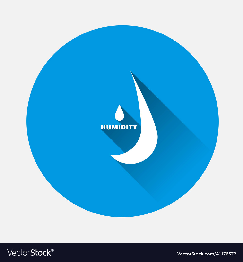 Humidity icon on blue background flat image