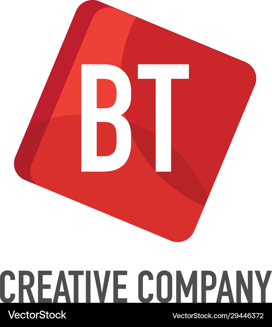 Initial letter bt logo template design Royalty Free Vector