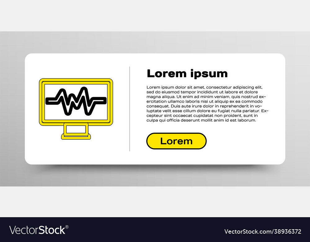 Line computer monitor with cardiogram icon